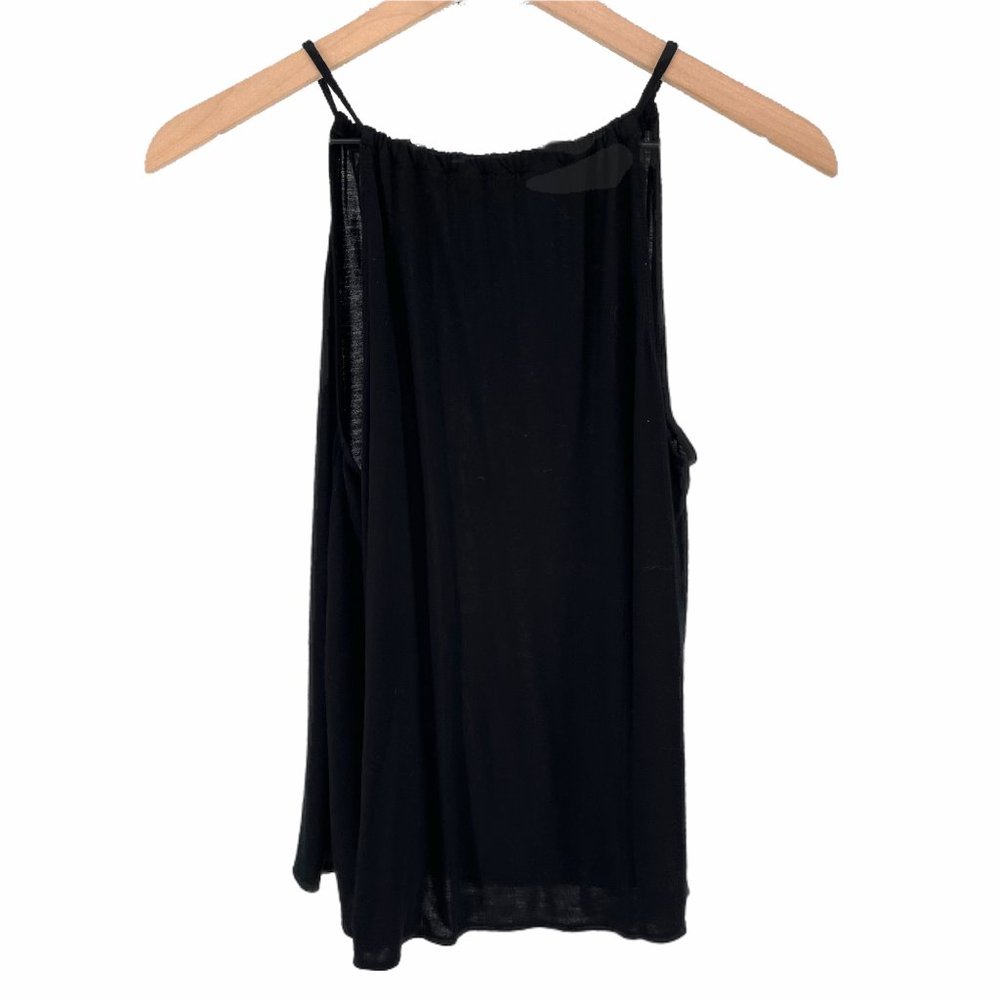 Wilfred Aritzia black halter swing gathered neck relaxed tank top extra small